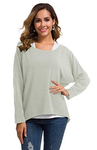 Uget Women S Oversized Baggy Tops Off Shoulder Loose Fitting Pullover