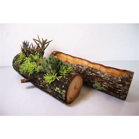 Log Planter Etsy