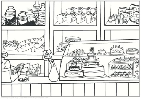 Bakery Shop Coloring Pages Coloring Pages