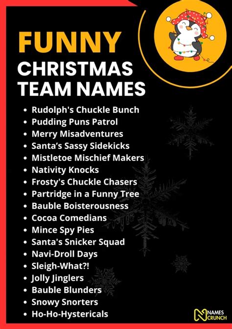 120 Funny Christmas Team Name Ideas Names Crunch