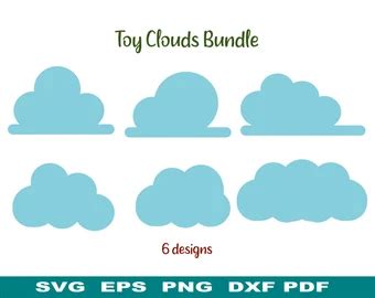 the toy clouds bundle includes 6 designs for each cloud in different ...