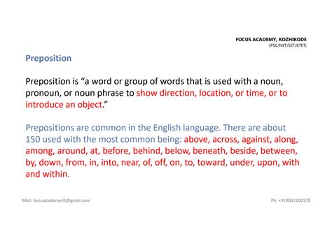 Solution Prepositions Studypool