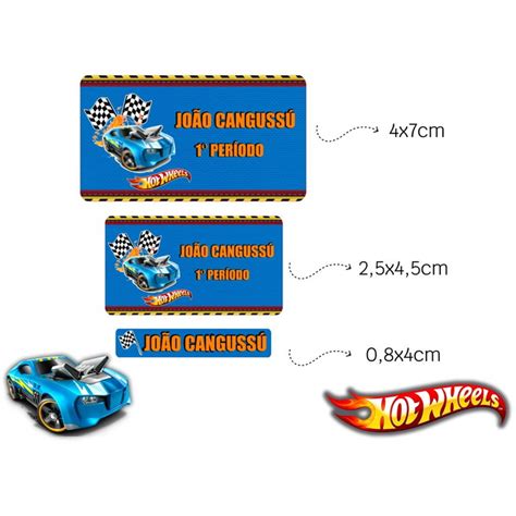 Etiquetas Escolares Hot Wheels Vinil à Prova D água Elo
