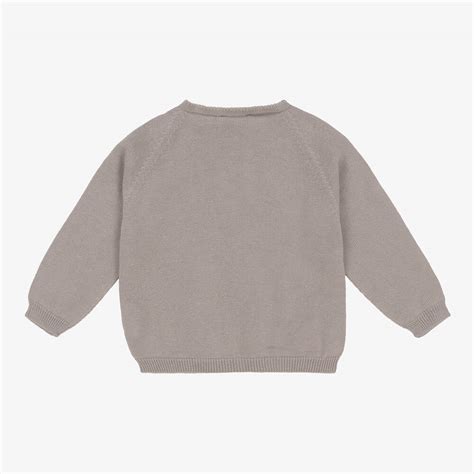 Wedoble Grey Cotton Knit Cardigan Childrensalon Outlet