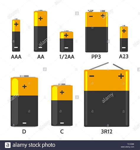 Batterys Components Alkaline Or Lithium Cadmium Batterie Set Vector