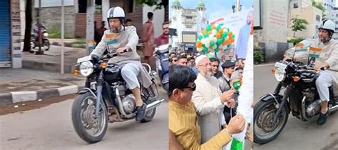 Owaisi Hits Road On Bike On Independence Day IBTimes India