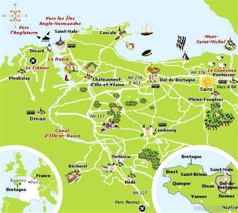 Mont Saint Michel France Map Map