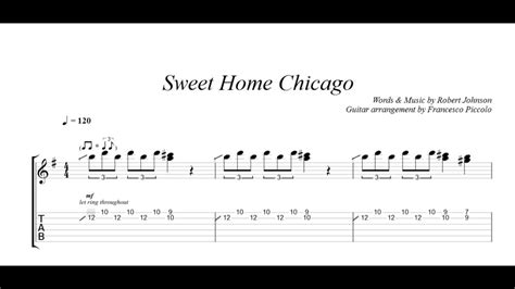 Johnson Sweet Home Chicago Sheet Music Intermediate