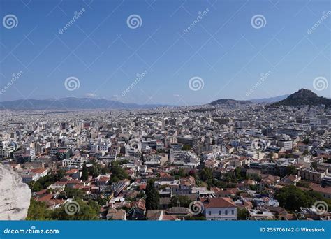 Aerial Shot of the Skyline of the City of Athens on a Sunny Day, Greece ...