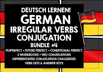 German Irregular Verbs Conjugation Practice Bundle Tpt