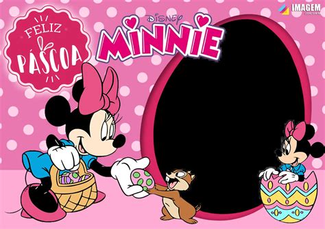 Feliz Páscoa Minnie Moldura Imagem Legal