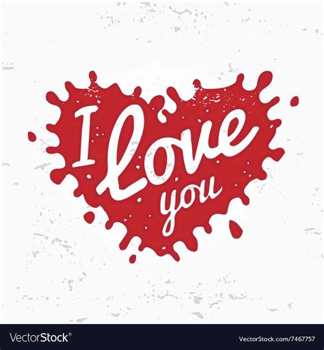 Retro heart shape symbol logo concept i love you vector image on ...