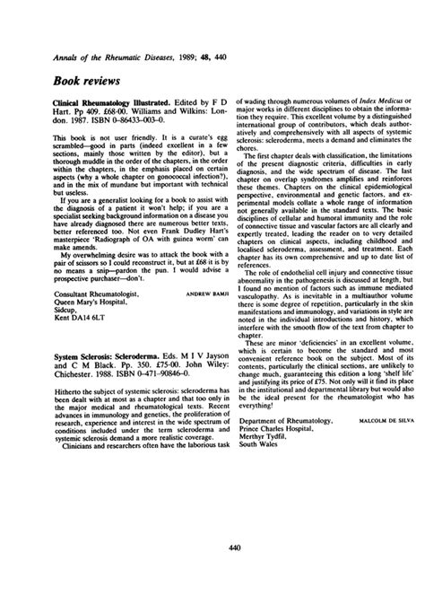 Clinical Rheumatology Illustrated Annals Of The Rheumatic Diseases