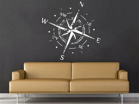 Compass Rose Wall Decal Vinyl Sticker Decals Nautical Compass Etsy