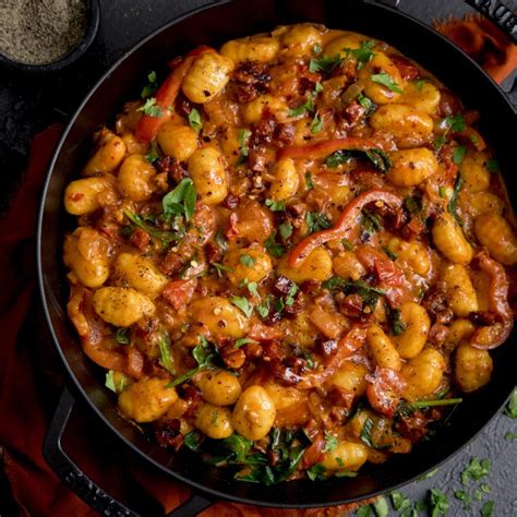 Gnocchi With Chorizo And Creamy Harissa Sauce Nicky S Kitchen Sanctuary