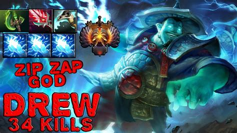 DREW ZIP ZAP GOD 34 Kills Storm Spirit Mid Pro Gameplay Observe And