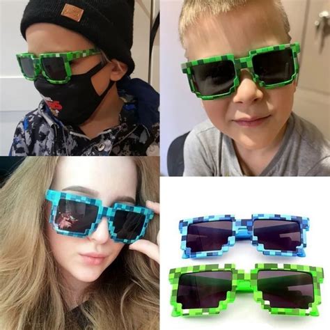 Jual Kacamata Model Pixel Minecraft Mosaic Kaca Mata Fashion Gamer