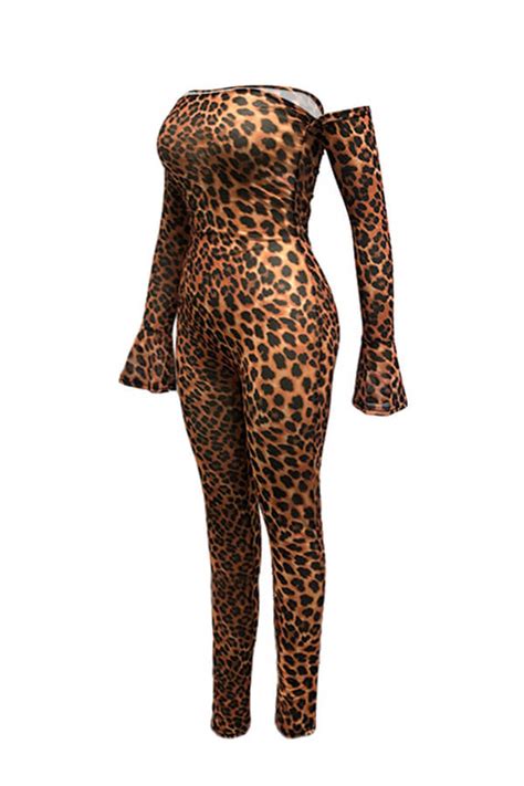 Lovely Sexy Leopard Printed One Piece Jumpsuitlw Fashion Online For