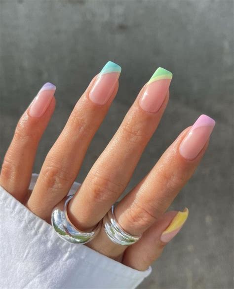 Cute Easter Nail Designs Pastel Side French Tip Nails I Take