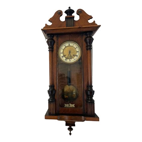 antique victorian walnut vienna wall clock  chairish