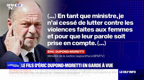 Le fils d Éric Dupond Moretti en garde à vue pour des soupçons de