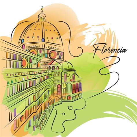 Watercolor sketch of Florencia cityscape Vector illustration 29167768 ...