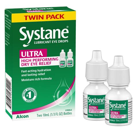 Systane Ultra Dry Eye Care Symptom Relief Eye Drops Twin Pack