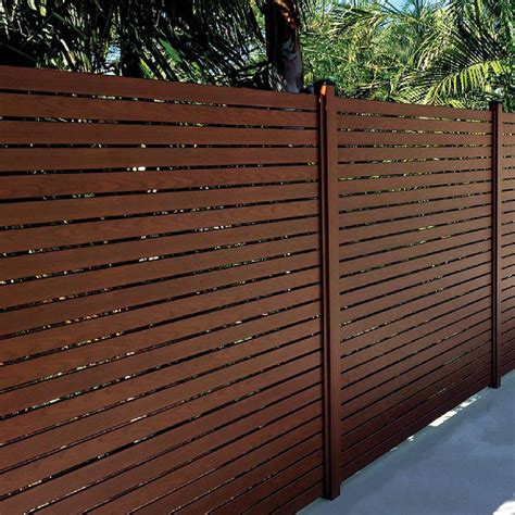 Oem Wood Grain Aluminum Fence Black Louver Horizontal Slat Privacy