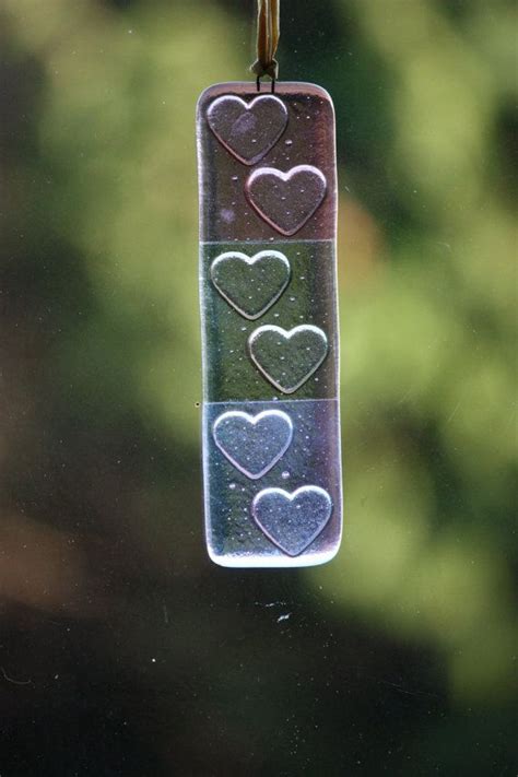 Purple Hearts Fused Glass Suncatcher Sun Catcher With Images