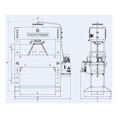 Presa De Atelier Hidraulica Motorizata RHTC 200 TON M H M C 2 D1300mm