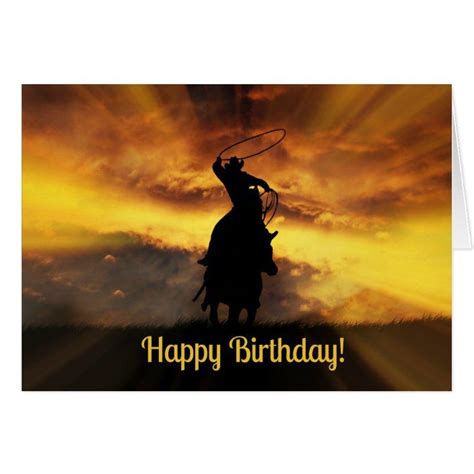 Cowboy Birthday Card Zazzle Happy Birthday Cowboy Birthday Cards