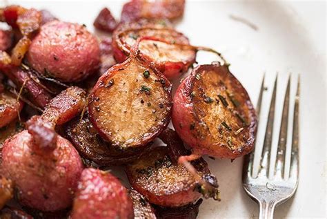 Sautéed Radishes With Bacon And Rosemary Slim Palate Radish Recipes Rosemary Recipes