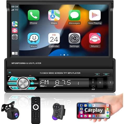 Podofo Autoradio Carplay Din Bluetooth Auto Radio Pouces Cran