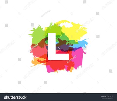 Letter L Colorful Paint Stroke Icon Stock Vector (Royalty Free ...