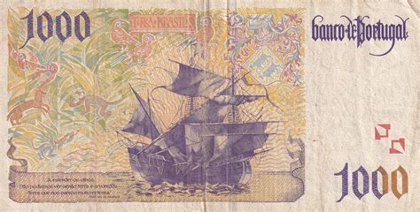 Billet Portugal 1000 Escudos Pedro Alvares Cabral Bateau 1998