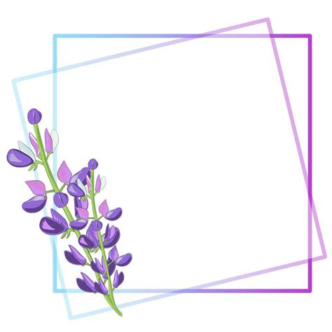 Lilac Square Frame With Flowers 23819380 Vector Art At Vecteezy