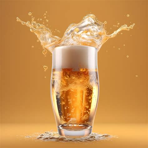 Glass Of Beer With Foam Splash Made By Ai Artificial Intelligence