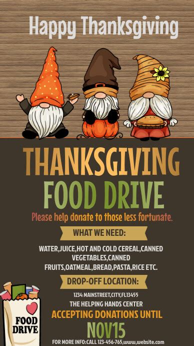 Copy Of Thanksgiving Food Drive Poster Postermywall