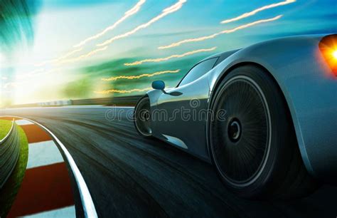 Motion Blurred Racetrack Vertical Or Poster Format Stock