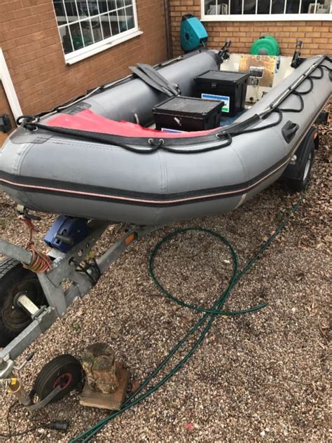 Avon Rigid Inflatable Rib Boat 4 Metre On Roller Trailer For Sale From