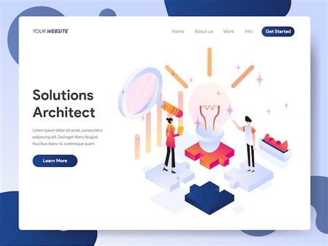 Premium Vector Solutions Architect Banner Of Landing Page