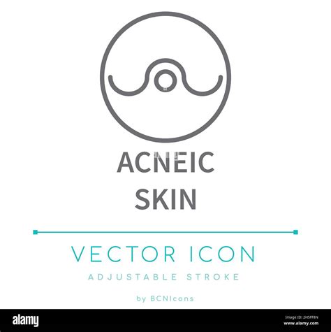 Acneic Skin Type Vector Line Icon Skin Care Cosmetic Symbol Stock