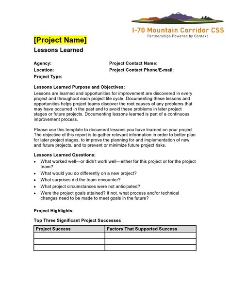 48 Best Lessons Learned Templates Excel Word Templatelab