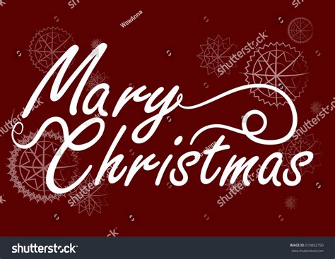 Mary Christmas Card Vector Handwritten Text Lettering On Red