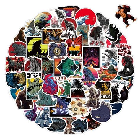 Godzilla Stickers Waterproof Laptop Hydro Flask Scrapbooking