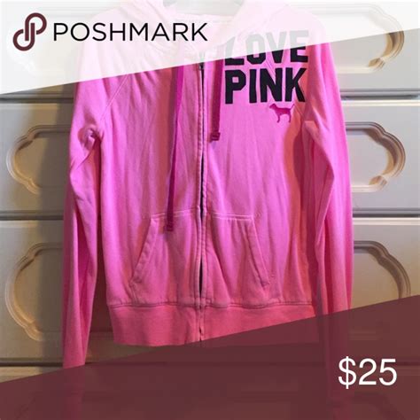 Love Pink Zip Up Hoodie Size Xs Pink Zip Ups Clothes Design Zip Ups