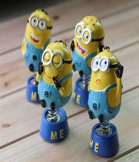 2017 Funny Cute Pvc Minions Toys Coil Spring Minions T For Your Car