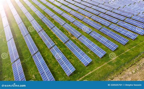 Aerial. Solar Panels On The Roof Of The House With Blue Tiles. Royalty-Free Stock Photo ...