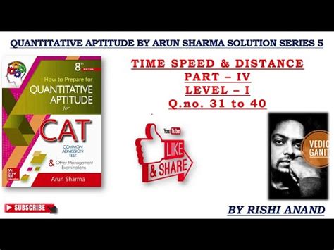 Quantitative Aptitude By Arun Sharma Solution Series 5 Time Speed And