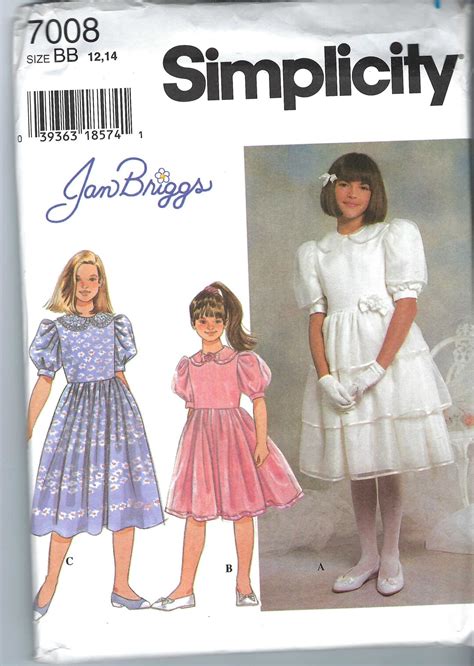 Uncut Vintage Simplicity Sewing Pattern 7008 Jan Briggs Girls Dress